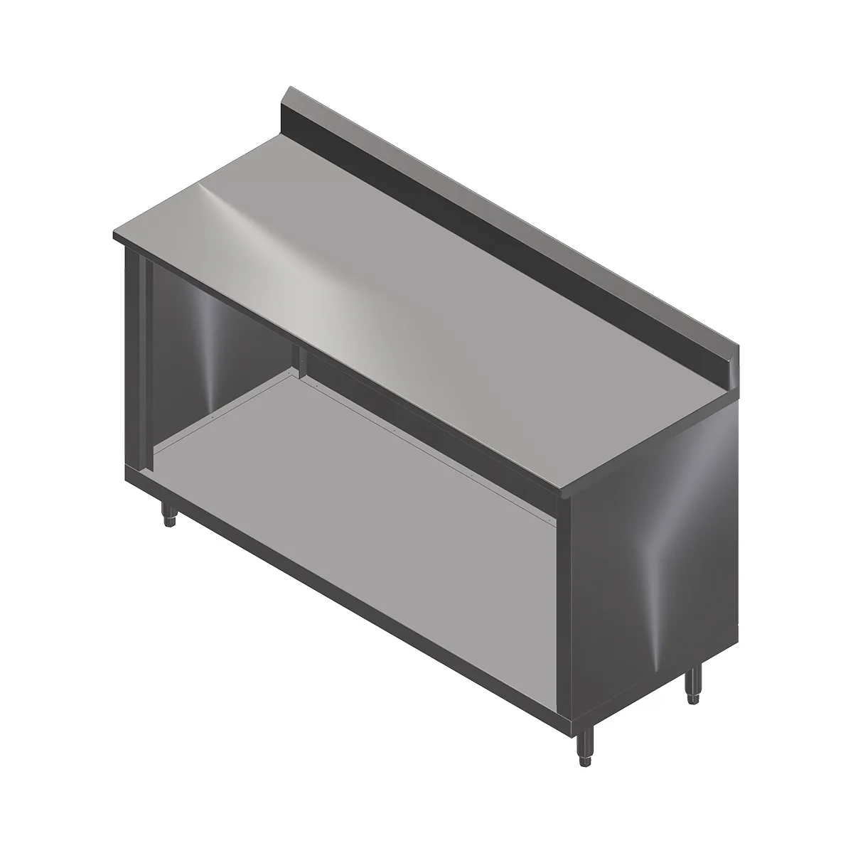 John Boos 4CO4R5-3636 Open Front Work Table with Optional Mid-Shelf, Backsplash / 36"W X 36"D