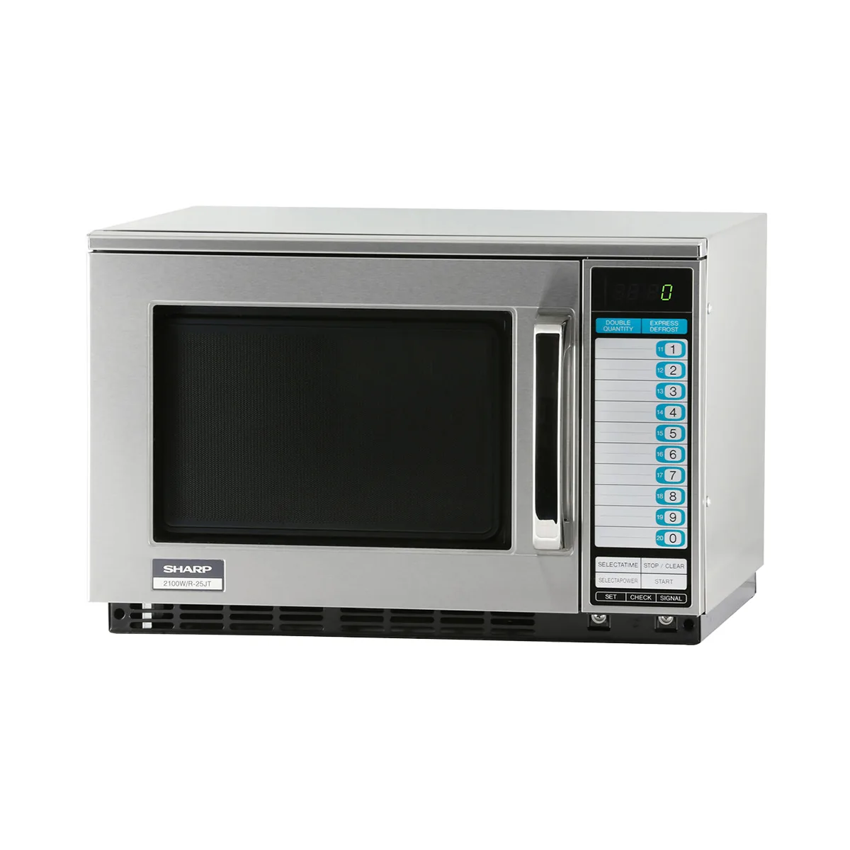 Sharp R-25JTF 2100W Heavy Duty Commercial Microwave Oven, 0.70 Cu Ft, Stainless Steel, 230-208V