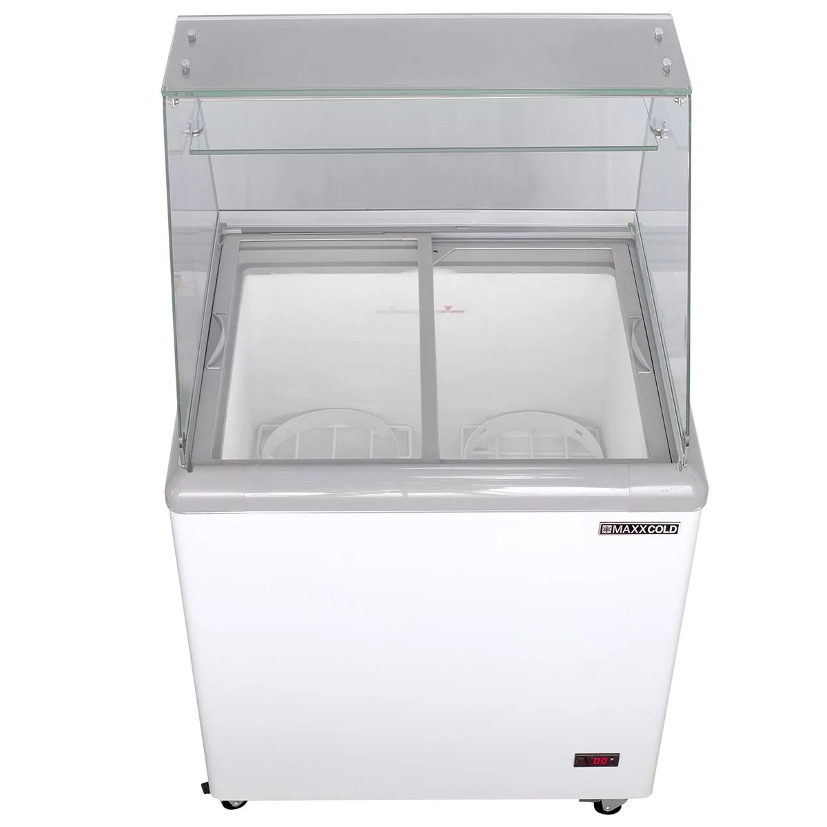 Maxx Cold MXDC-4 31" Ice Cream Dipping Cabinet w/ Curved Sneeze Guard