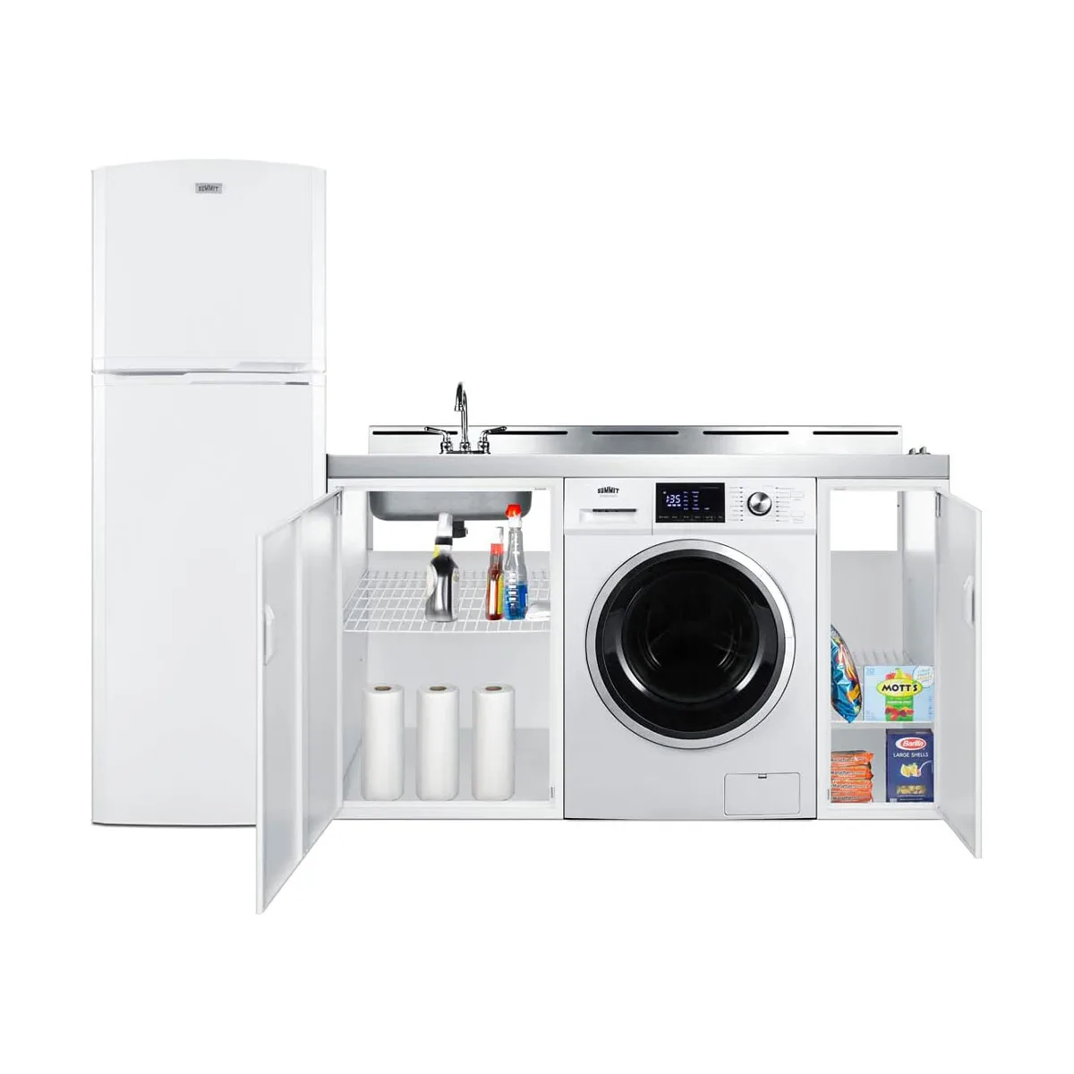 Summit ACKSPWD82 All-In-One Combination Kitchenette with Washer/Dryer Combo