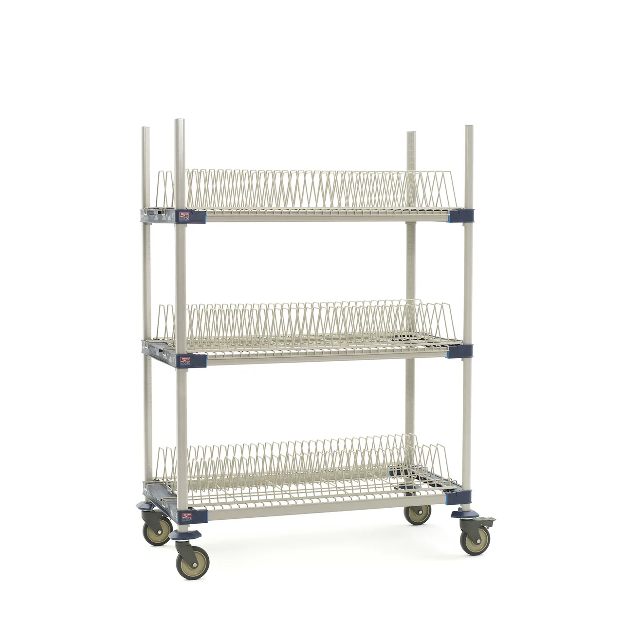 Metro MAX4-PR48VX2 MetroMax 4 Mobile Drying Rack with Three Tray Racks, 26" x 50" x 68"