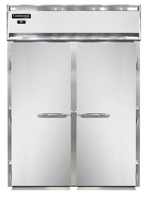 Continental Refrigerator D2RINSART-SD-GD 68" 2-Section Roll-Thru Refrigerator, 64 cu. ft.
