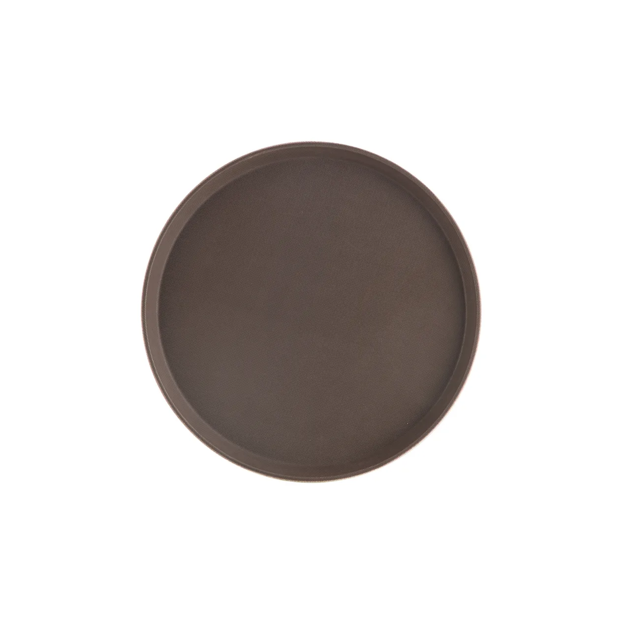 CAC China PDTR-14BN Tray, 14" Round Plastic Serving Display Tray, Brown NSF Certified - 1/Each
