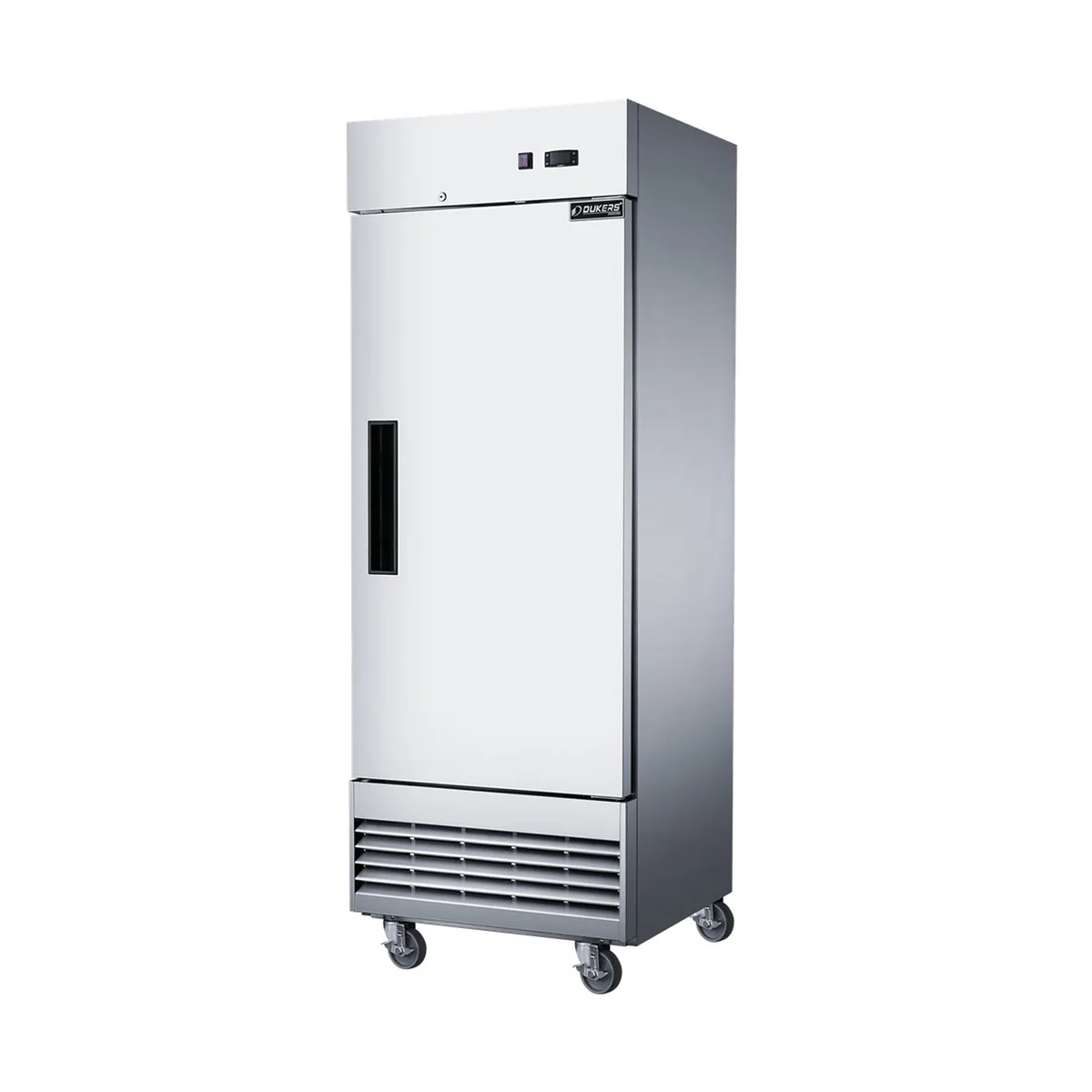 Dukers Appliance Co D28EF 28" 1-Solid Door Reach-In Freezer, Bottom Mounted, Stainless Steel, 16 cu. ft.