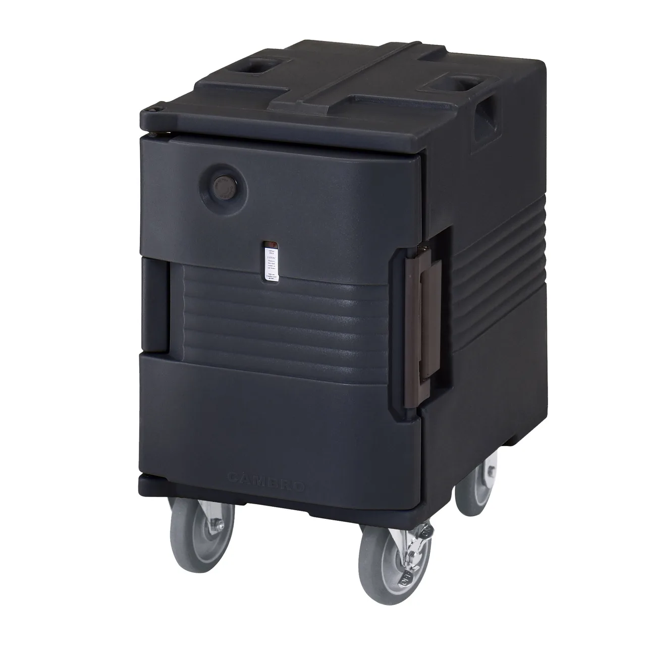 Cambro UPCHW400110 1-Section Heated Holding Cabinet, Solid Door, 18-1/8"W x 31-1/4"H, Polyethylene, Black, Mobile