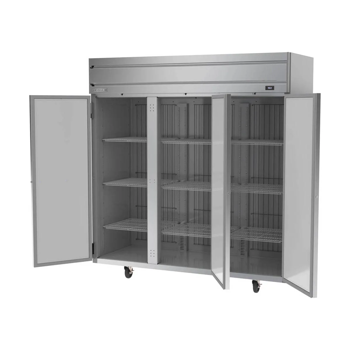 Beverage Air HR3HC-1S 78" 3-Section Reach-In Refrigerator w/ 3 Solid Full Doors, Top Mounted, 1/3 hp, 71.5 cu. ft.
