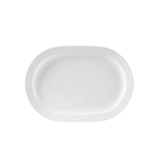 CAC China RCN-RP82 Platter 12-1/2" L x 9" W x 1" H Oblong Porcelain White Dishwasher Safe - Dozen
