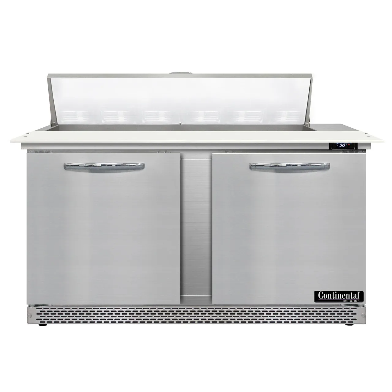 Continental Refrigerator D60N12C-FB 60" Sandwich / Salad Prep Table w/ 2 Doors, 12 Pans