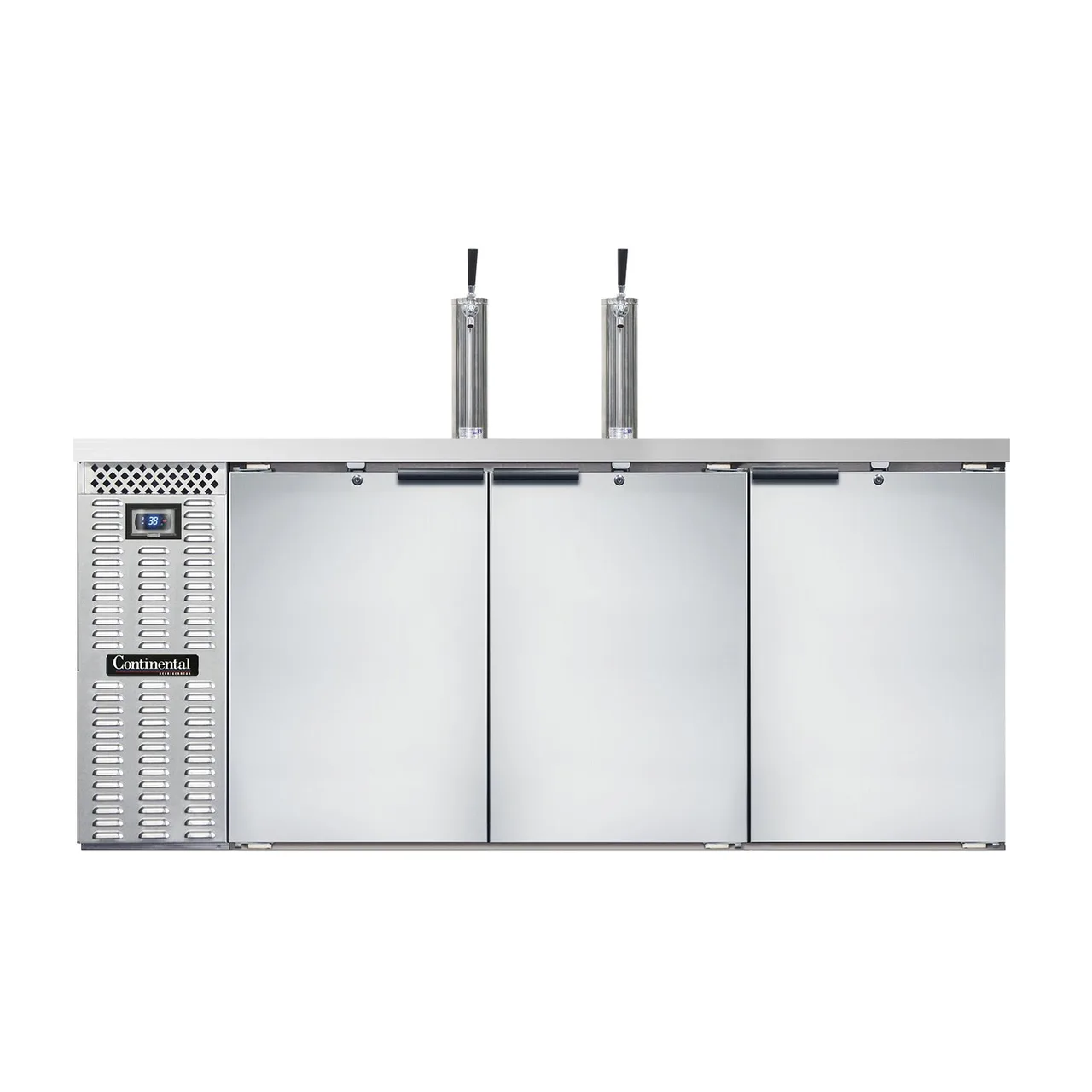 Continental Refrigerator KC79SNSS 79" Draft Beer Cooler w/ 3 Kegs, 22.0 cu. ft., 2 Single-Tap Towers