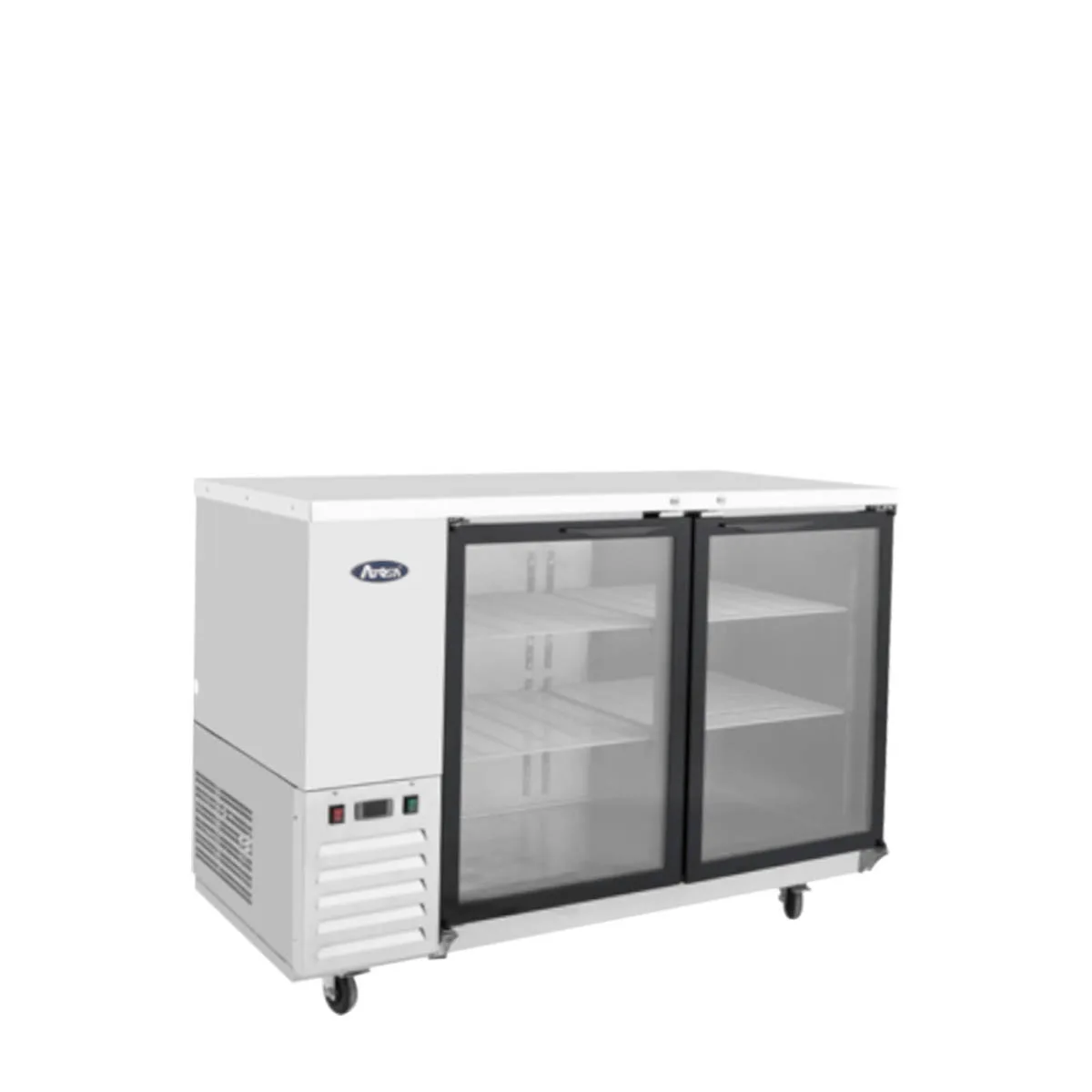 Atosa USA SBB59GGRAUS1 57" Two Section Back Bar Cooler with Glass Door, 15.0 cu. ft.