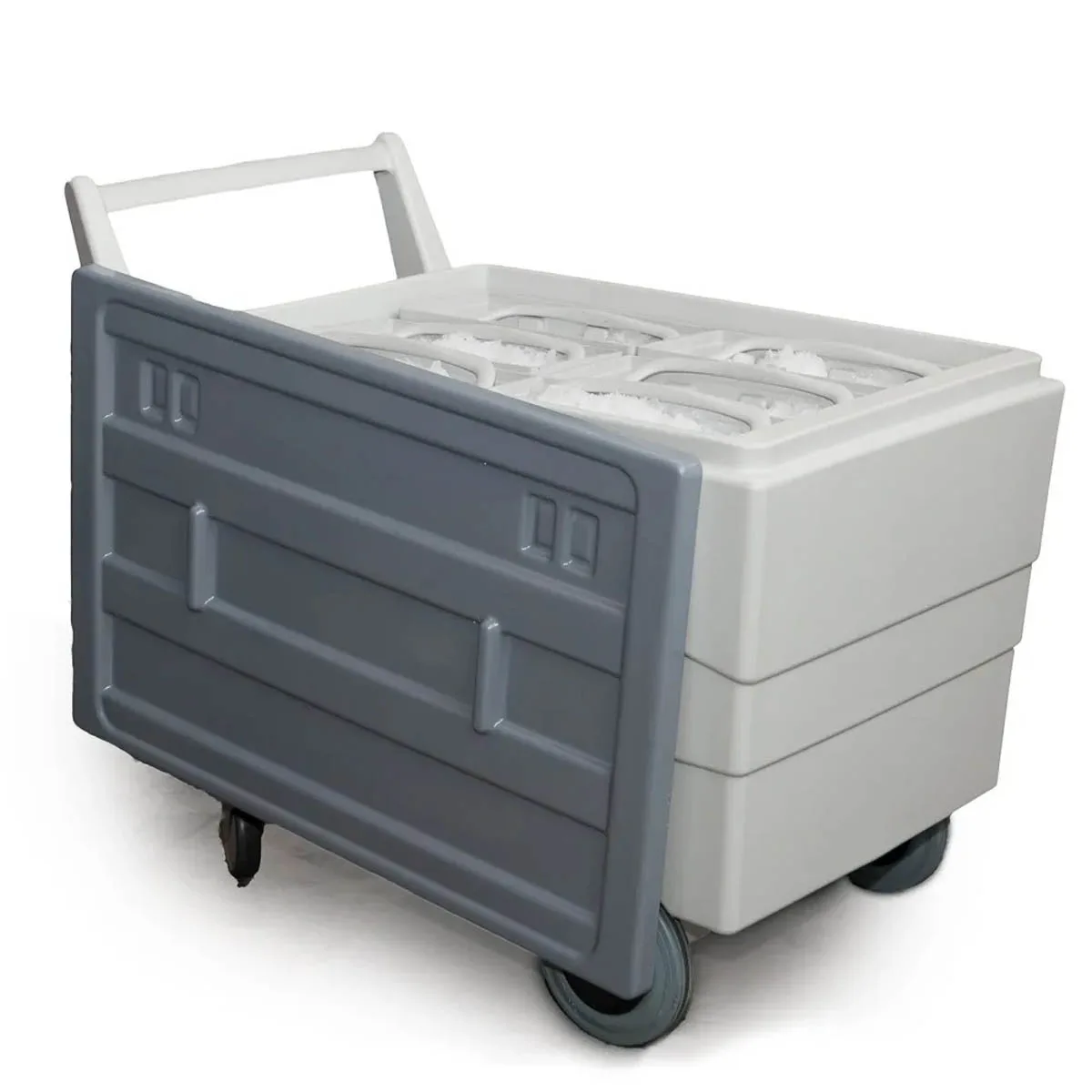 ITV EC-250 Plastic Ice Cart, 247 lb, Granite Gray