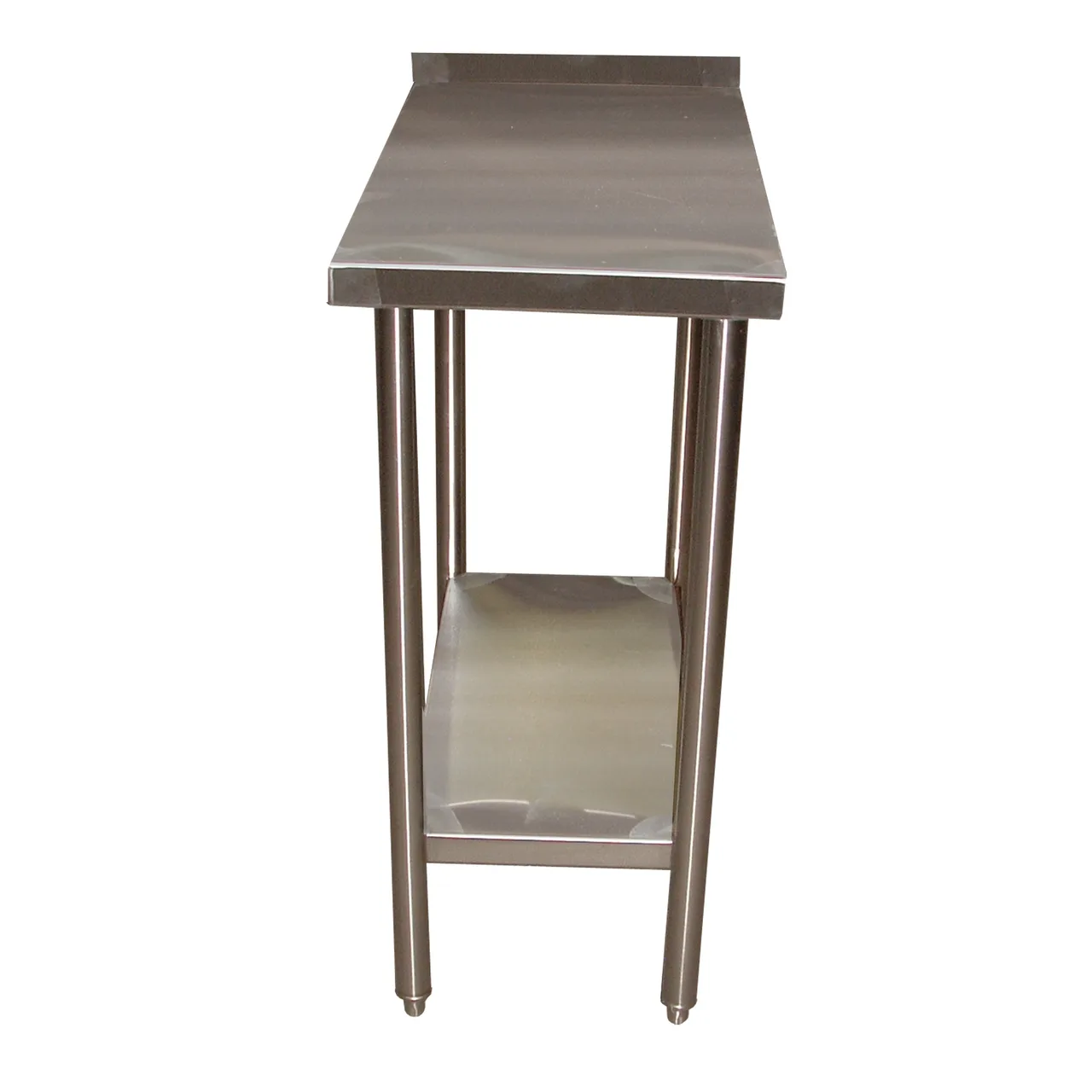 Winholt DTSB-15-2412 12" Open Base Work Table with Undershelf / Upturn - 16 Gauge Top
