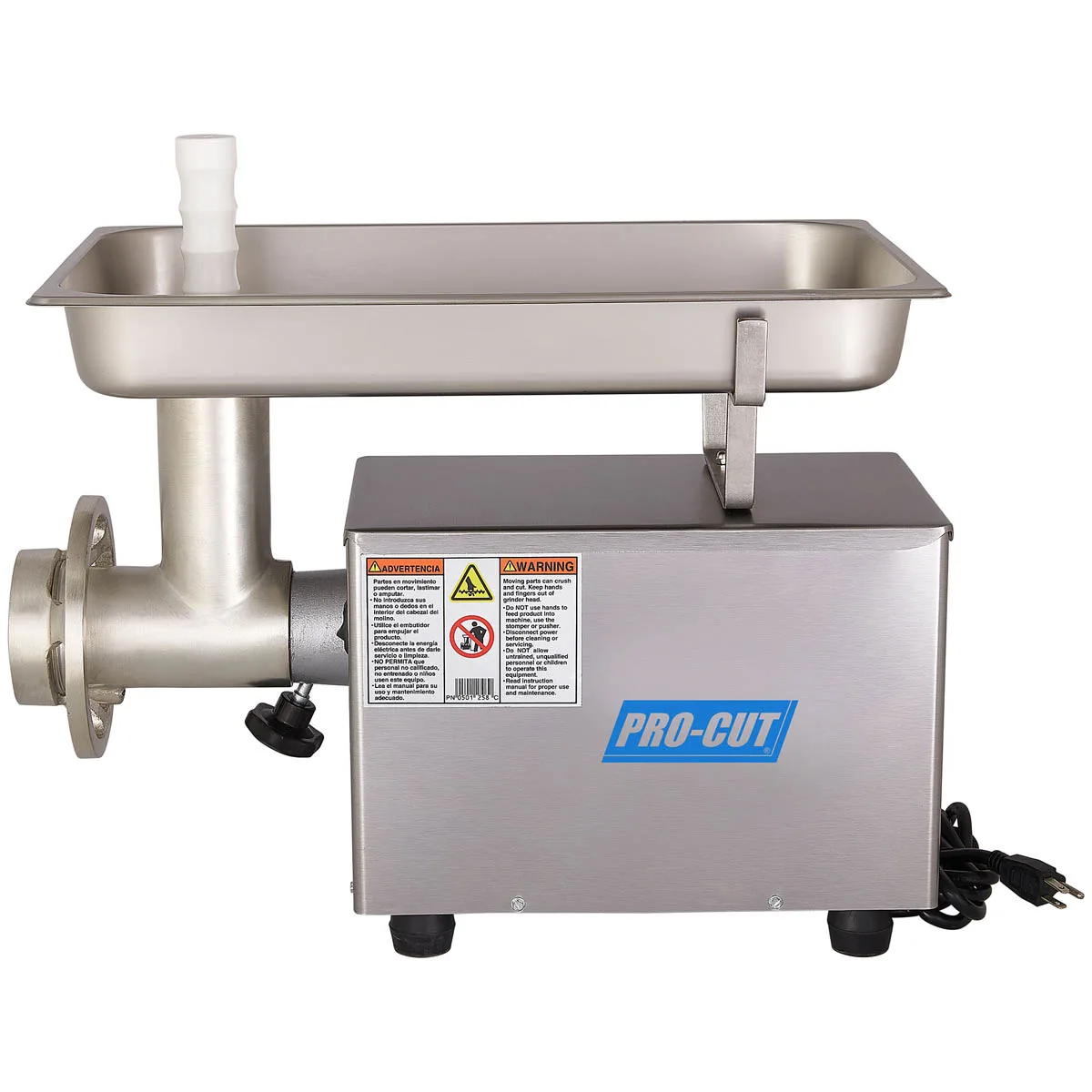 Pro-Cut KG-12-FS Bench Meat Grinder – 3/4 HP, #12 Hub, 3/8" & 1/8" Plates, 449/238 lb/hr, 550W 115V