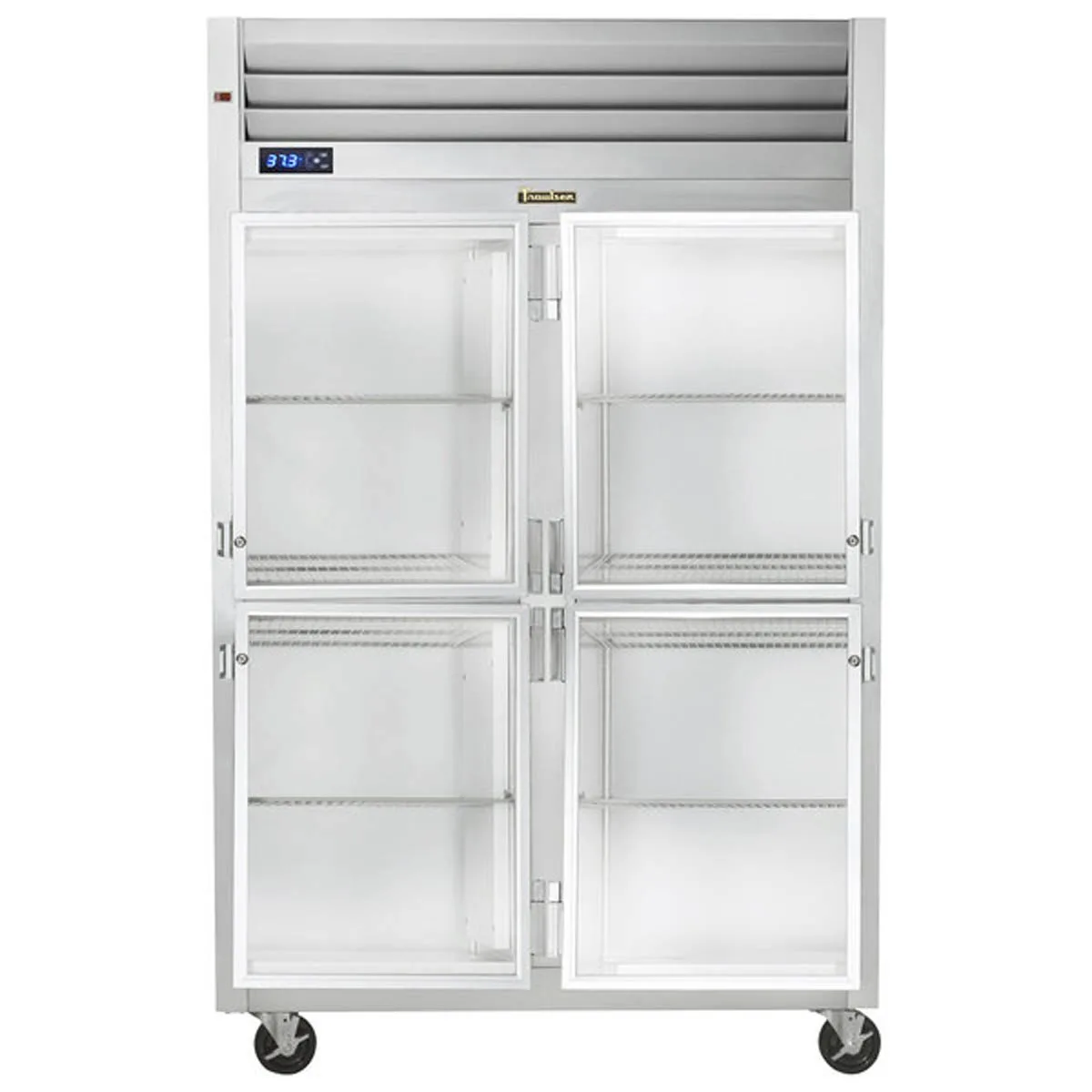 Traulsen G21001-032 52" 2-Section Reach-In Refrigerator w/ 4 Glass Half-Doors (hinged right/left), Top Mount, 46.5 cu. ft.