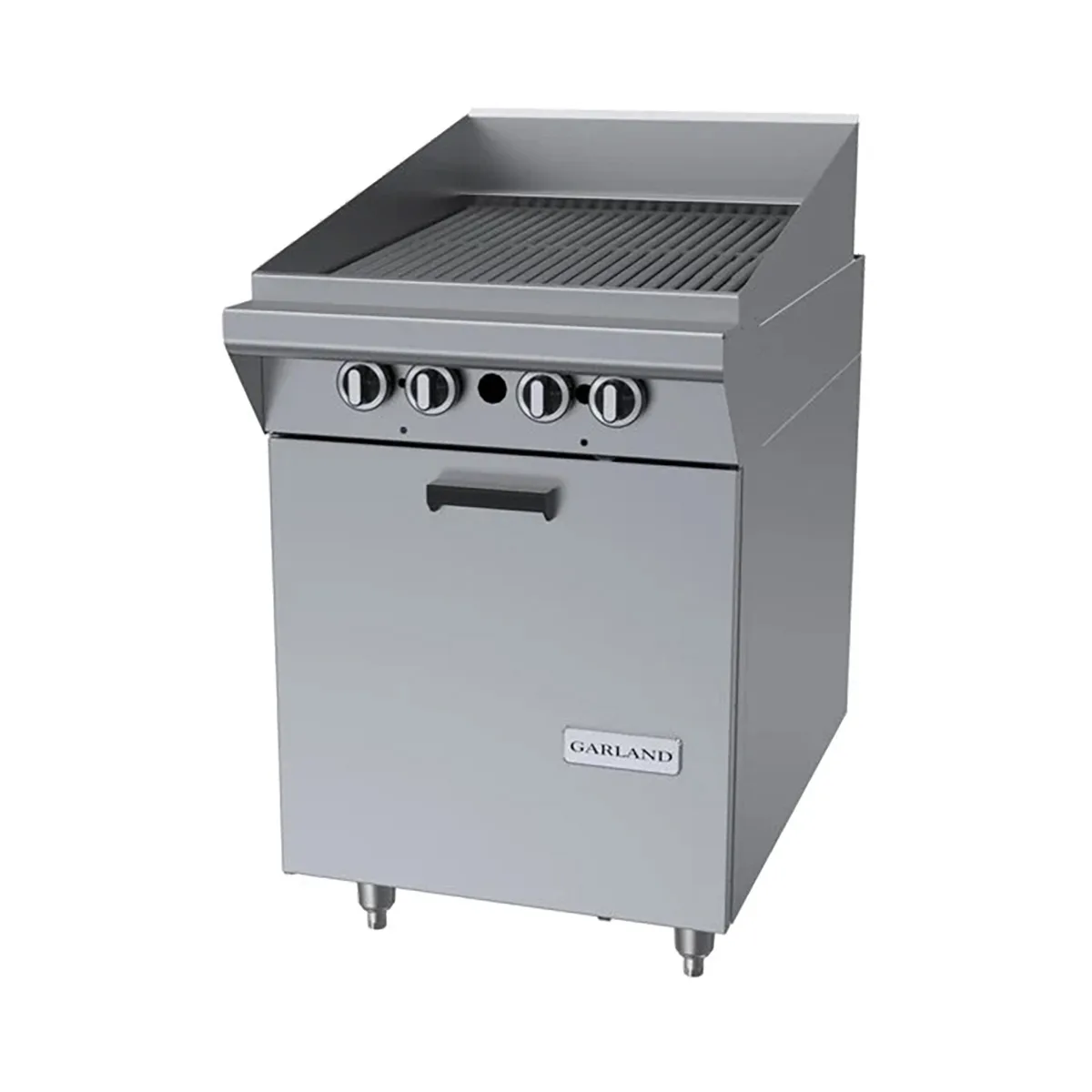 Garland US Range M24B 24" Gas Heavy Duty Range w/ 24" Full Briquette Charbroiler, (1) Cabinet Base, 60.000 BTU
