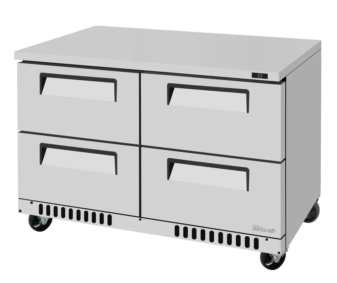 Turbo Air TUR-48SD-D4-FB-N 48" Undercounter Refrigerator, 4-Drawer, Front Breathing, 11 cu. ft.
