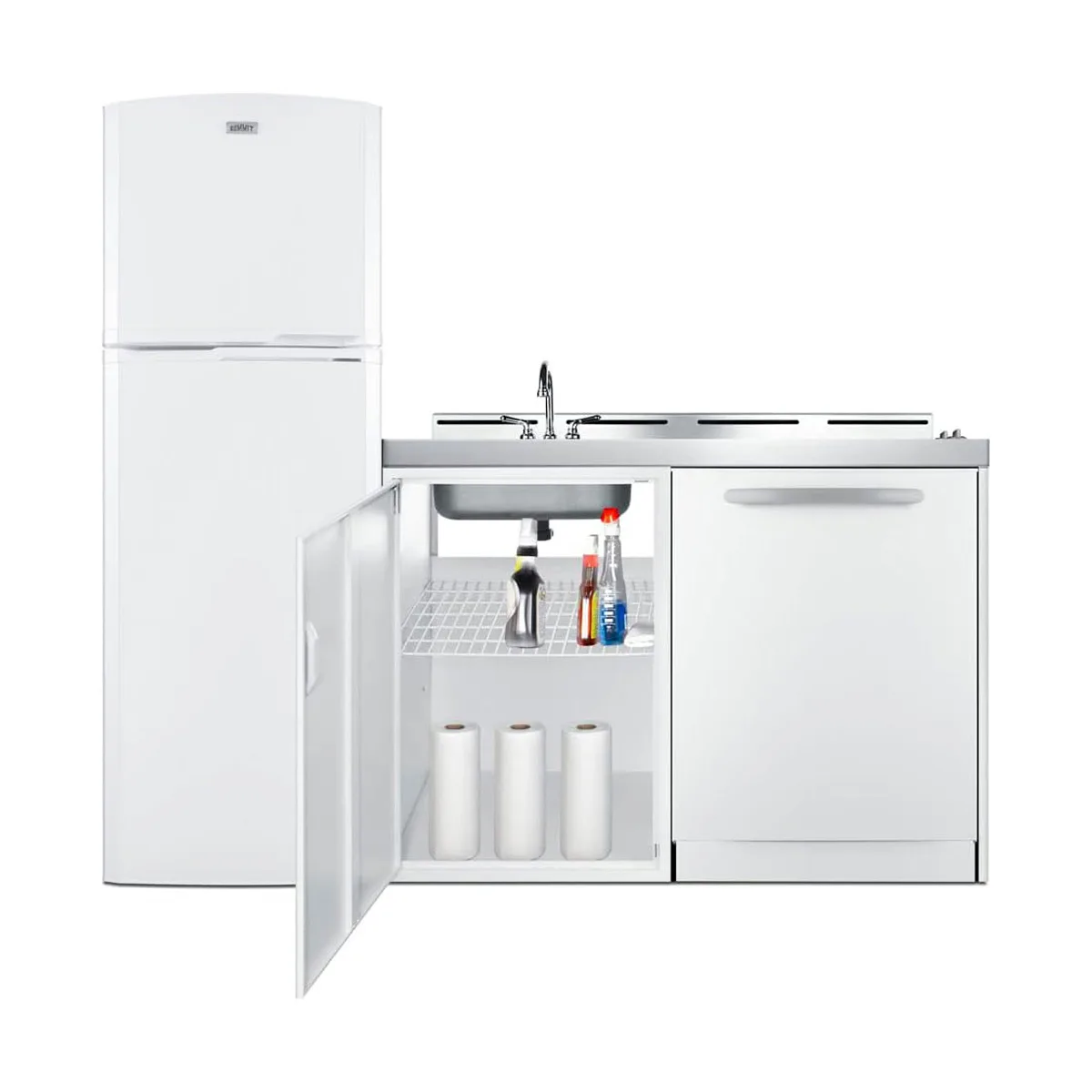 Summit ACKDW72 All-In-One Combination Kitchenette with Dishwasher, 72" W Overall
