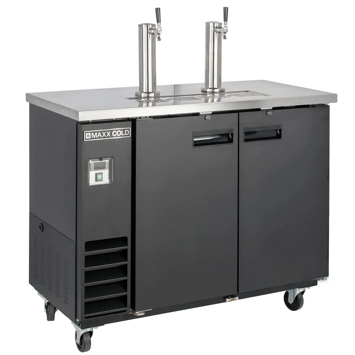 Maxx Cold MXBD48-2BHC 47" Draft Beer Cooler w/ 2 Kegs, 10.5 cu. ft., 2 Single-Tap Towers