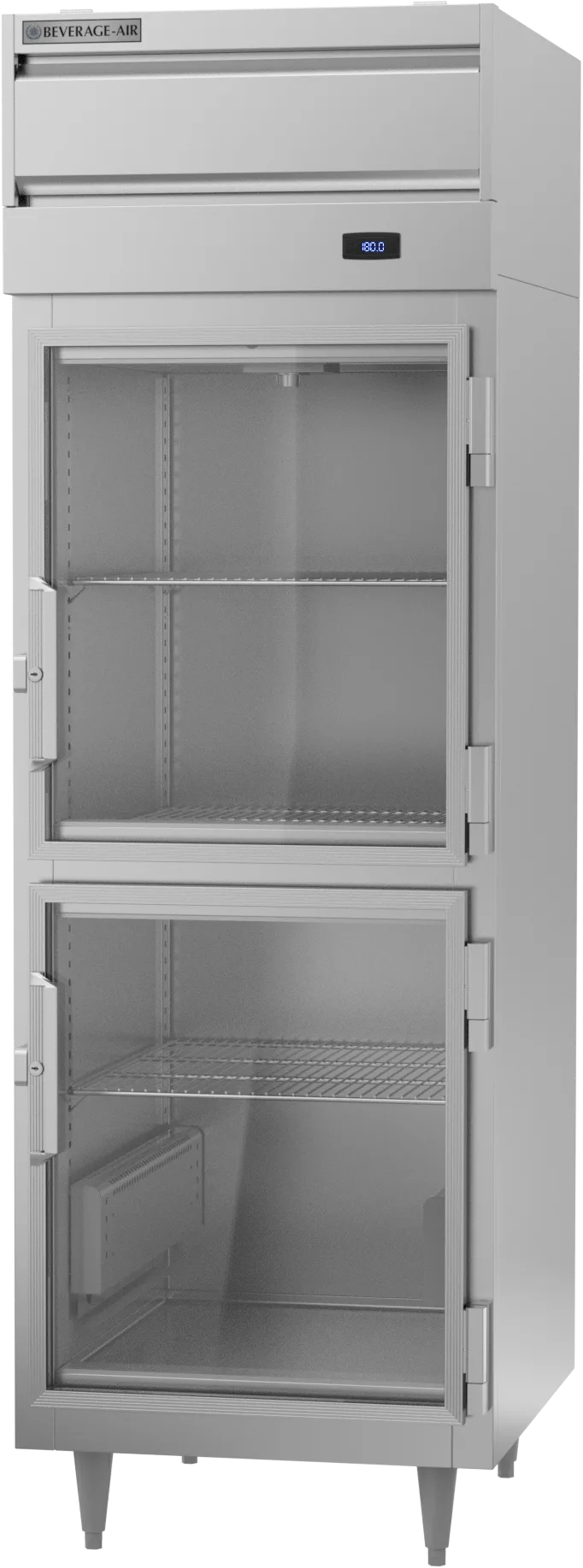 Beverage Air PH1-1BHG 1-Section "Half-Glass" 2-Door Heated Holding Cabinet, 21.5 cu ft, Stainless Steel Front