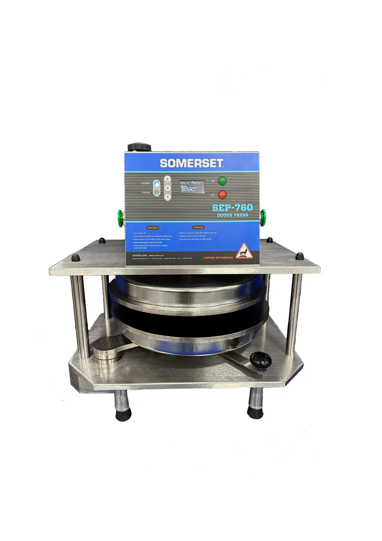 Somerset SEP-760 Automated Operation Pizza Dough Press, ECO Mode, 220V