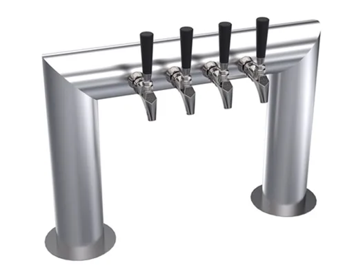 Krowne KPTU-4A Pass-Thru Beer Tower, 25" Air-Cooled Countertop, Stainless Steel, 2-Column, 4-Tap