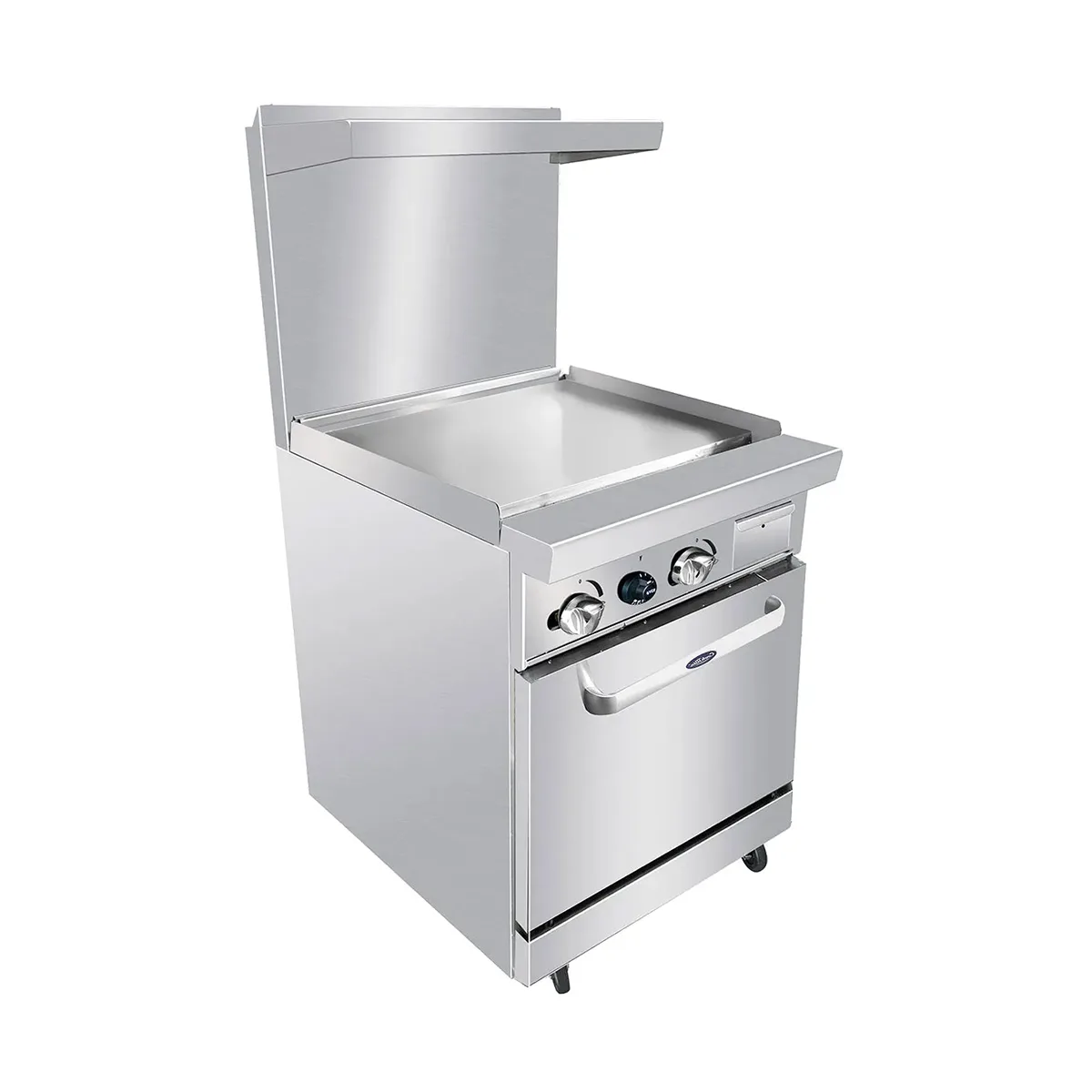 Atosa USA ATO-24G 24" Gas Restaurant Range w/ 24" Full Griddle, (1) Space Saver Oven, 72.000 BTU - Open Box