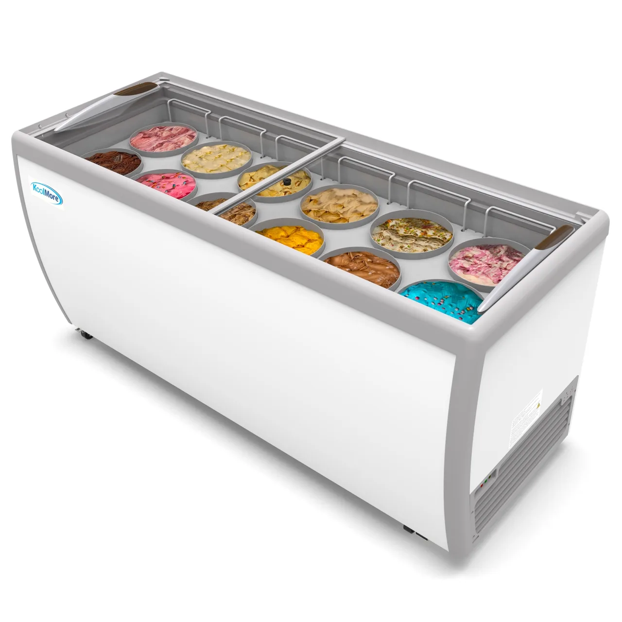 Koolmore KM-ICD-71SD 71" Gelato/Ice Cream Dipping Cabinet, 12 Tub