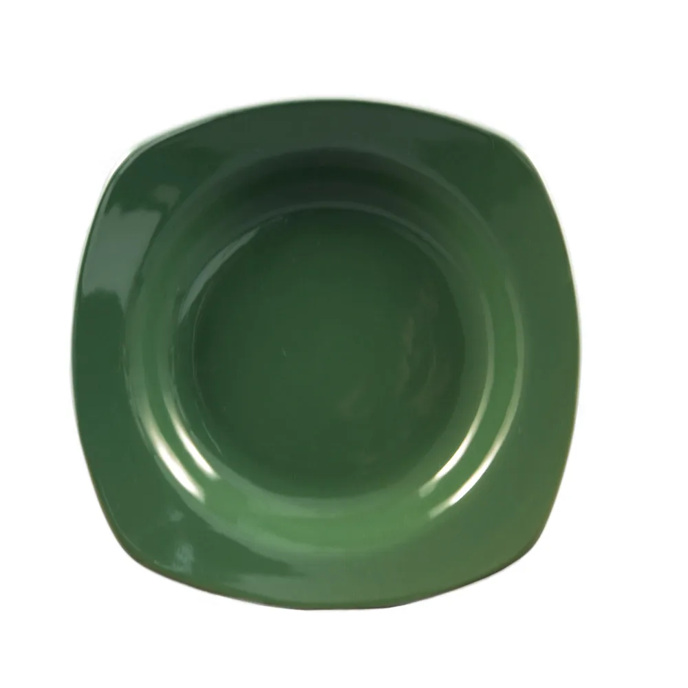 CAC China P-88-G Pasta Bowl, 22 oz (11.5"×11.5"×2"), Green Stoneware, Dishwasher Safe - 1 Dozen