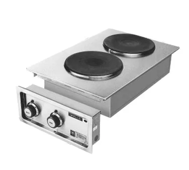 Wells H-706 15" Electric Built-In Hotplate w/ (2) Solid Burners, Infinite Controls, 208/240v