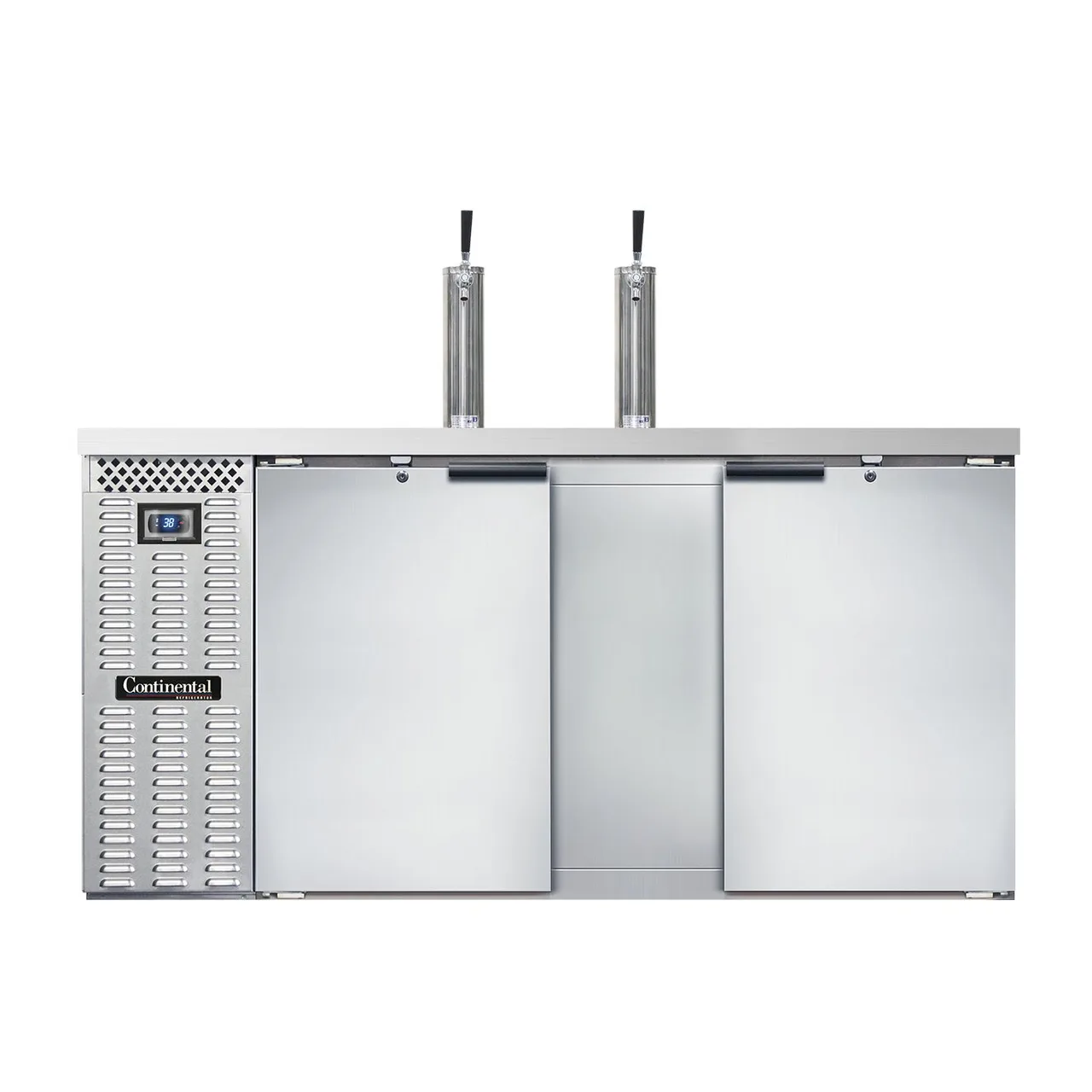 Continental Refrigerator KC69SNSS 69" Draft Beer Cooler w/ 3 Kegs, 18.0 cu. ft., 2 Single-Tap Towers