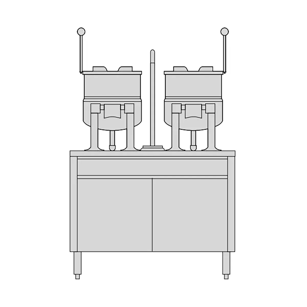 Groen MS83998 25 Gallon Floor Tilting 2/3 Steam Jacketed Direct Steam Kettle w/ 80" Cabinet Base