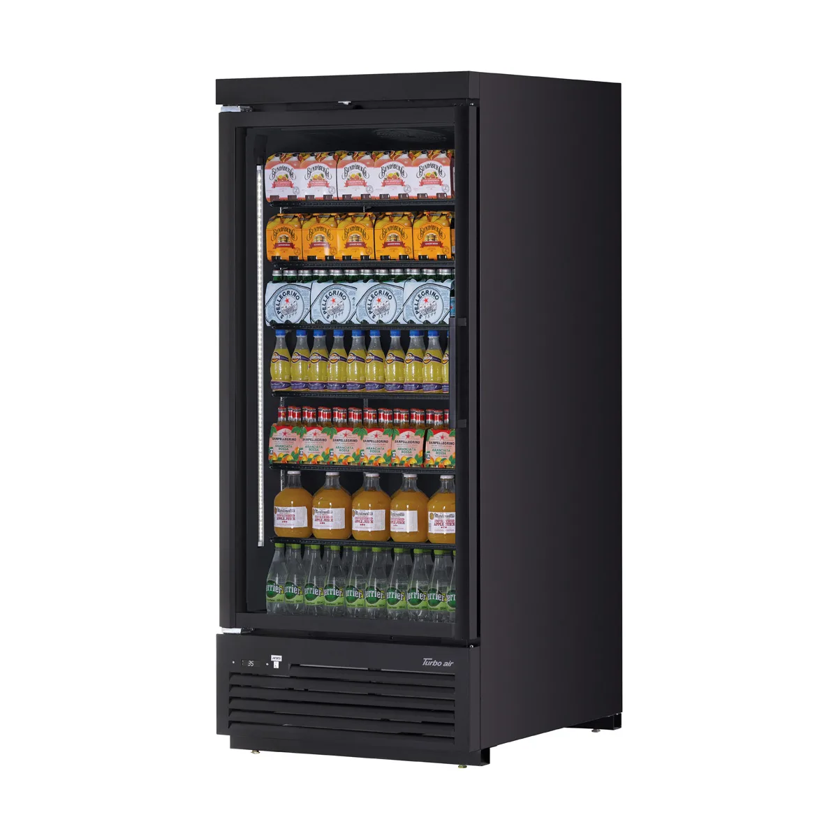 Turbo Air TJMR-30SDW(B)-N 36" 1-Glass Door Merchandiser Refrigerator, 32 cu. ft., Black or White