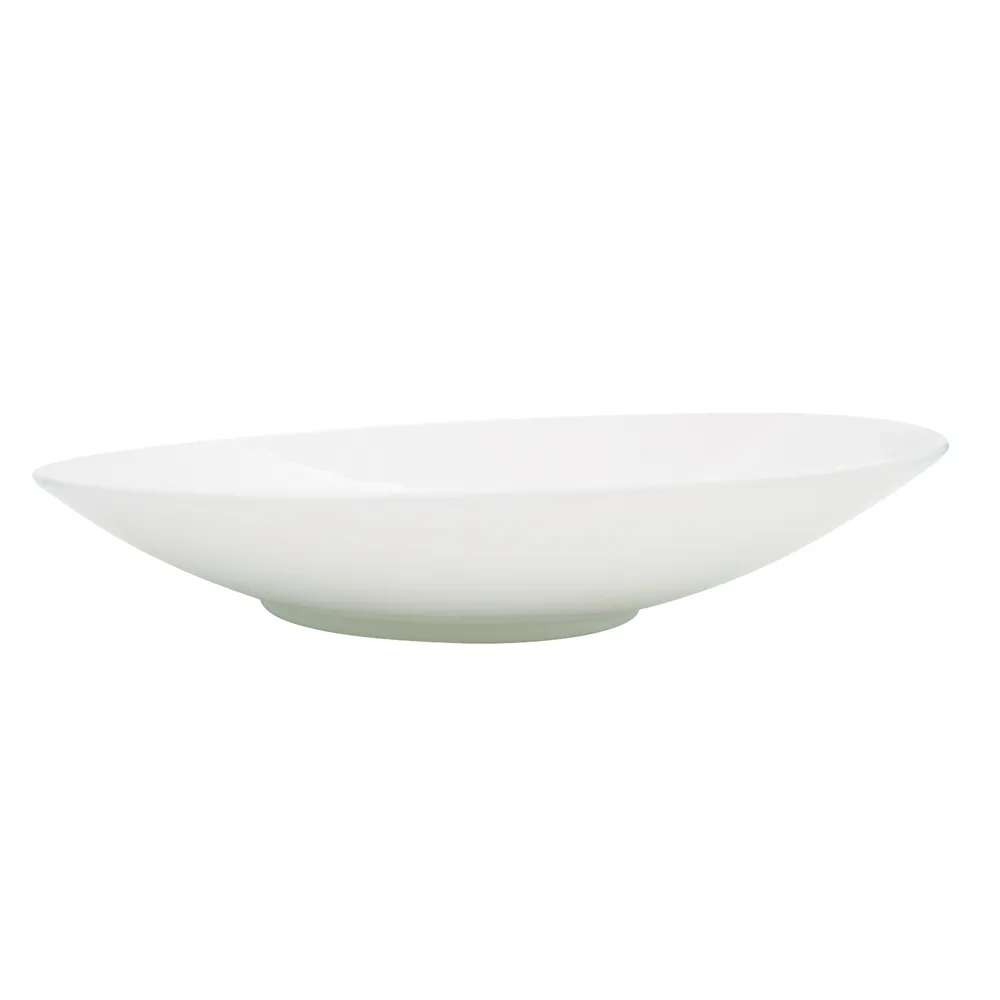 CAC China SHER-21 Sheer Plate, 12" Dia x 3" H, White Porcelain, Oven & Microwave Safe - Dozen