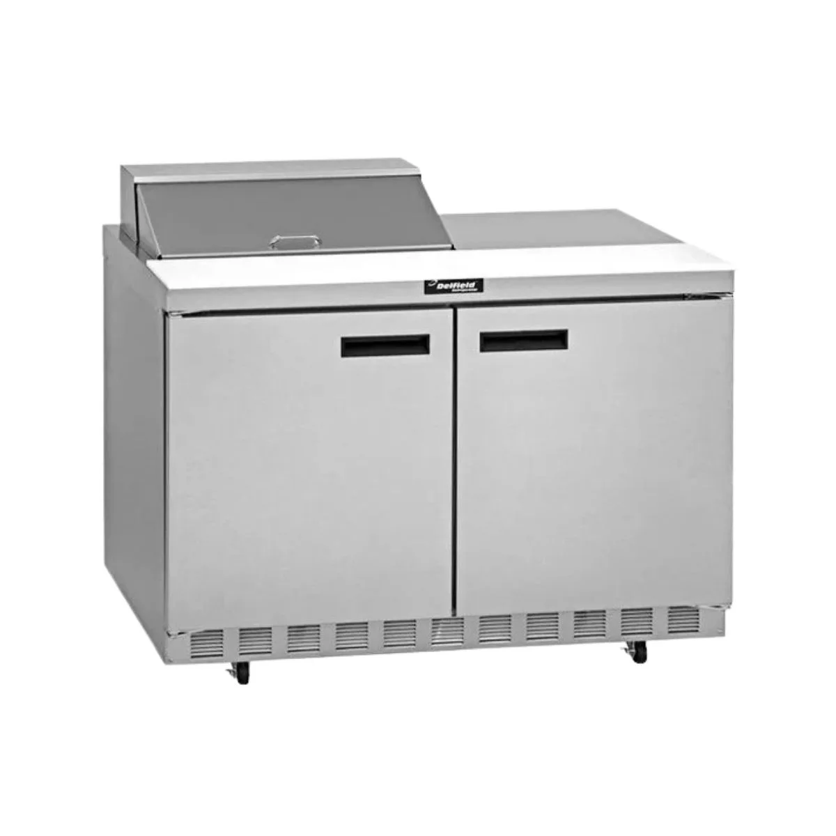 Delfield 4460NP-8 60" 2-Door Sandwich and Salad Prep Table, 8 Pans, Stainless Steel