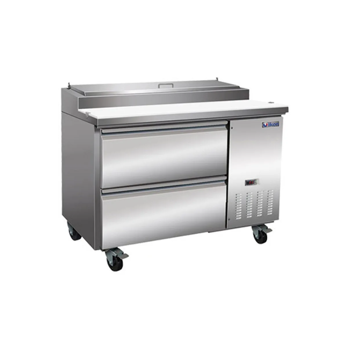 IKON IPP47-2D 47" 1-Section Refrigerated Pizza Prep Table w/ 2 Drawers, (6) 1/3 GN pans