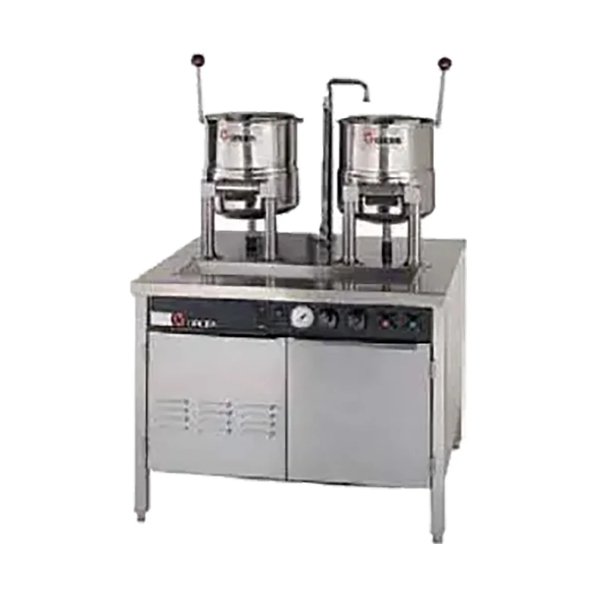Groen 142840 15 Gallon Floor Tilting 2/3 Steam Jacketed Direct Steam Kettle w/ 54" Cabinet
