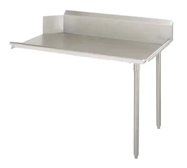 John Boos EDTC8-S30-R60-X 60" Clean Straight Dishtable w/ Right Table, 10" Backsplash, Galvanized Legs