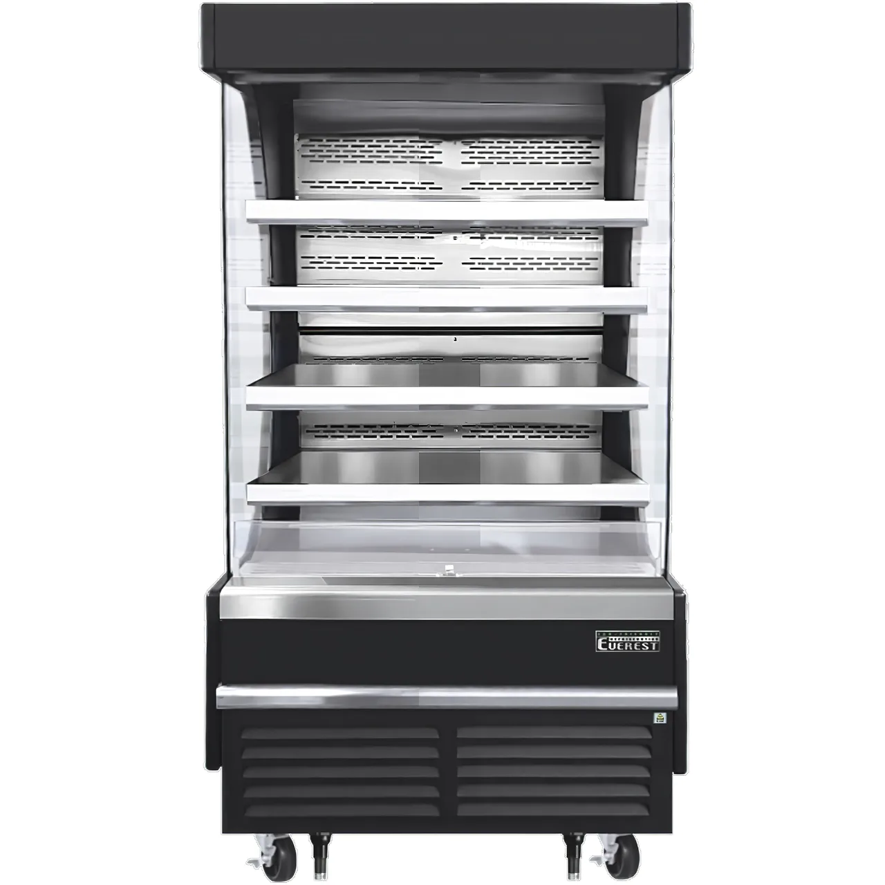 Everest EOMV-36-B-28-T 37" Vertical Open Air Merchandiser in Black, High Profile, 4 Shelves, 12.8 cu. ft.