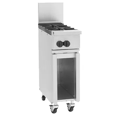 Wolf C12-2B 12" Gas Restaurant Range w/ (2) Open Burners, (1) Cabinet Base, 60.000 BTU