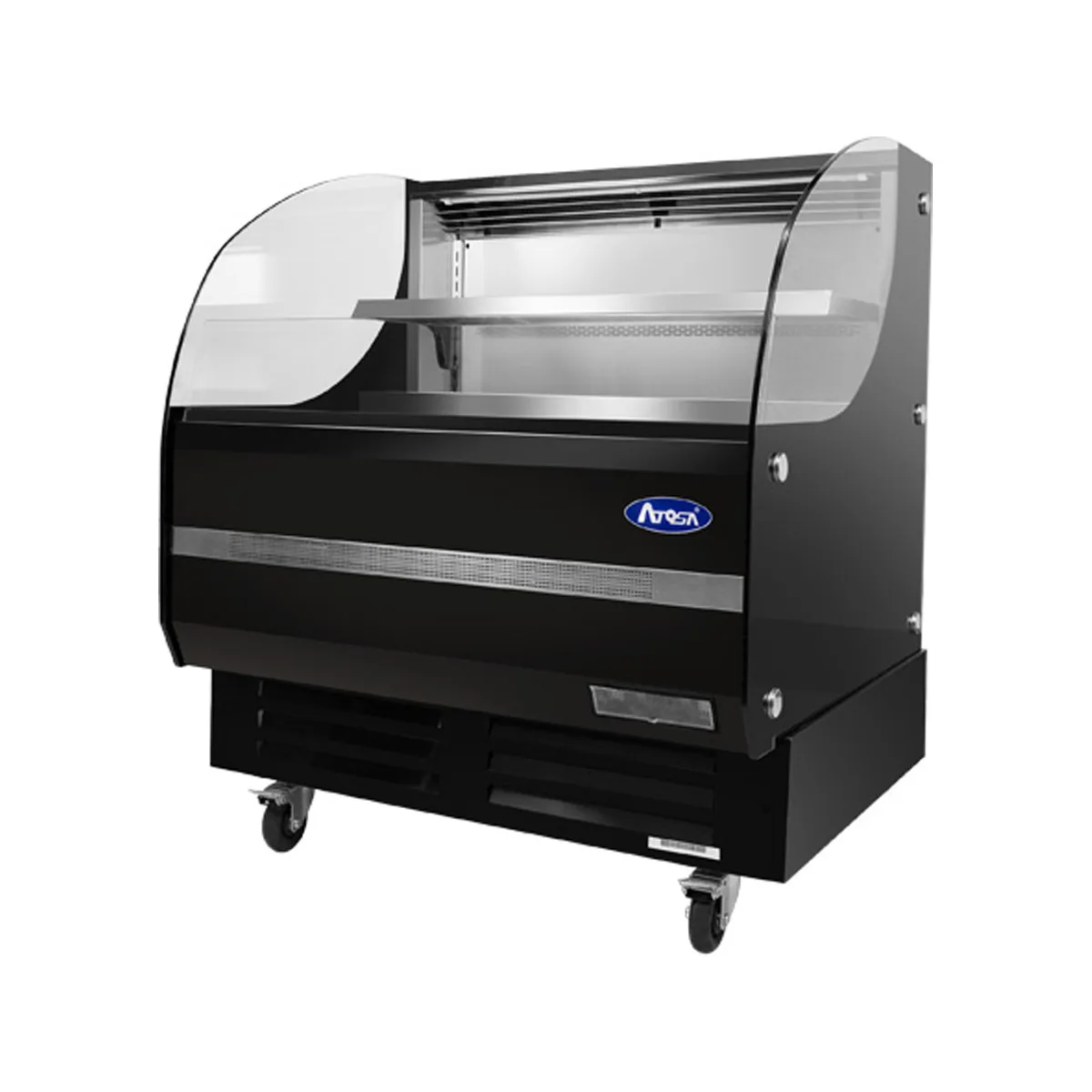 Atosa USA ATHOM-39 38" Black Open Air Merchandiser w/ Glass Side, 6.18 cu. ft.