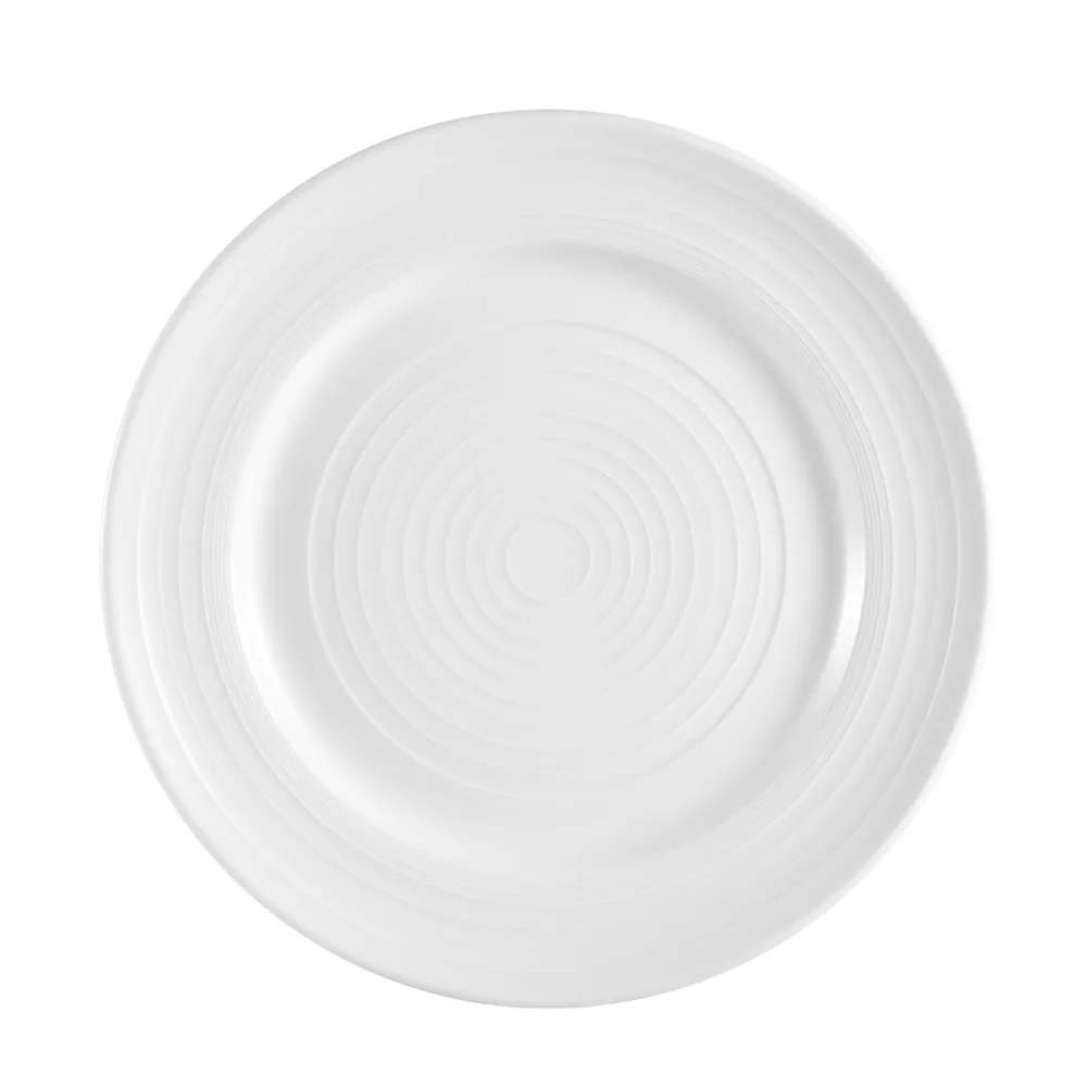 CACChina TGO-6 Tango Plate, 6-1/2" Dia. x 7/8" H, Round, Embossed, Porcelain, Bone White - Dozen