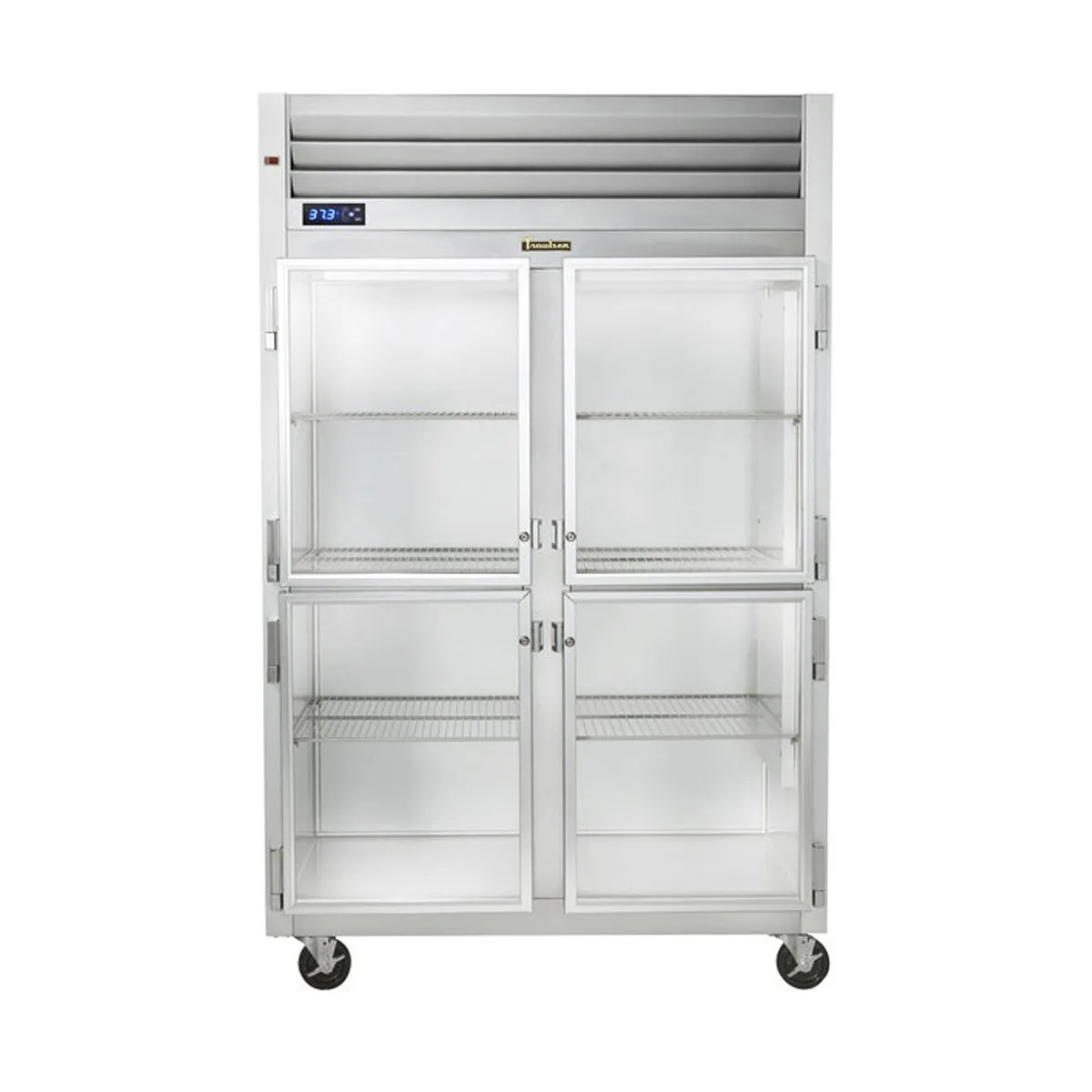 Traulsen G2100 52" 2-Section Reach-In Refrigerator w/ 4 Glass Half-Doors, Top Mount, 46.5 cu. ft.