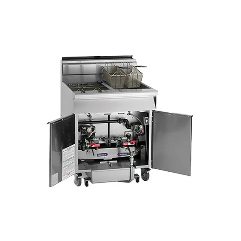 Imperial IFSSP675-OP-T Multiple Battery Gas Fryer w/ (6) 75 lbs Frypots, Built-In Filter, Thermostat Controls