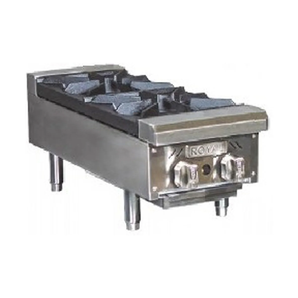 Royal Range of California RHP-12-2 12" Countertop Gas Hotplate with (2) Burners, Manual Controls, 60.000 BTU