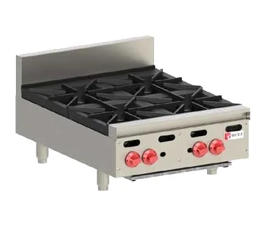 Wolf AHP424 24" Countertop Gas Hotplate with (4) Burners, Manual Controls, 120.000 BTU