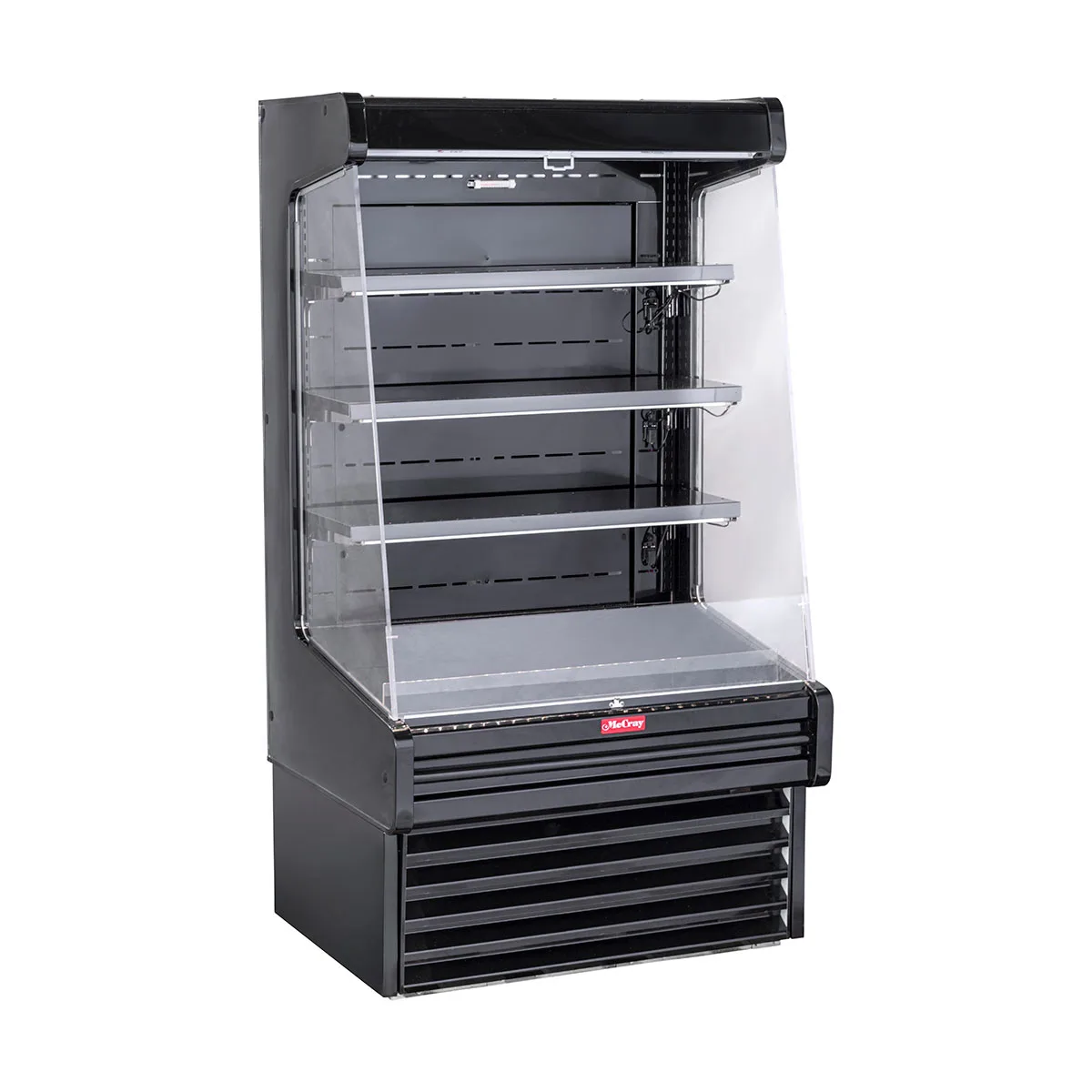 Howard-McCray SC-OD30E-4-SW-B 51" Horizontal Multi-Purpose Open Merchandiser in Black, Self-Contained