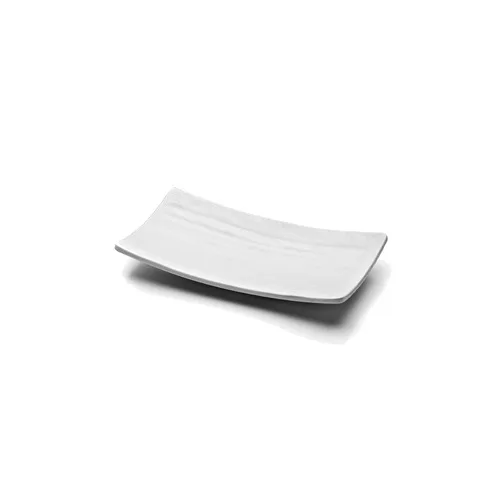 GET JW5409-W Tray, 8-5/8"L x 4-3/4"W x 3/4"H, Rectangular Wave Design, White Melamine