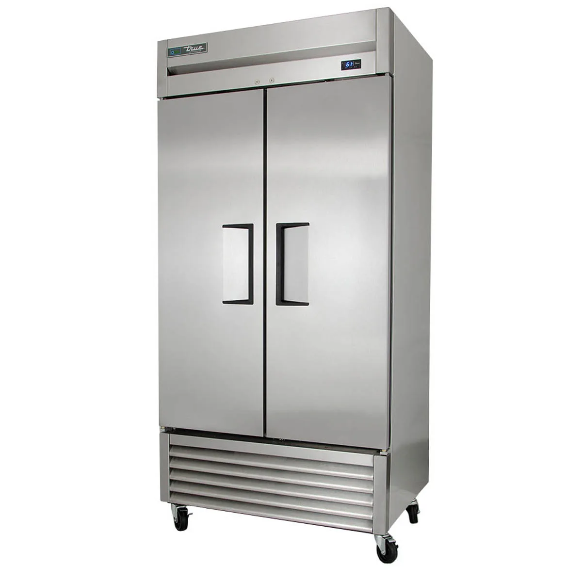 True T-35-HC 39" 2-Section Reach-In Refrigerator w/ 2 Solid Doors, Bottom Mount, Stainless Steel Front-Aluminum Sides