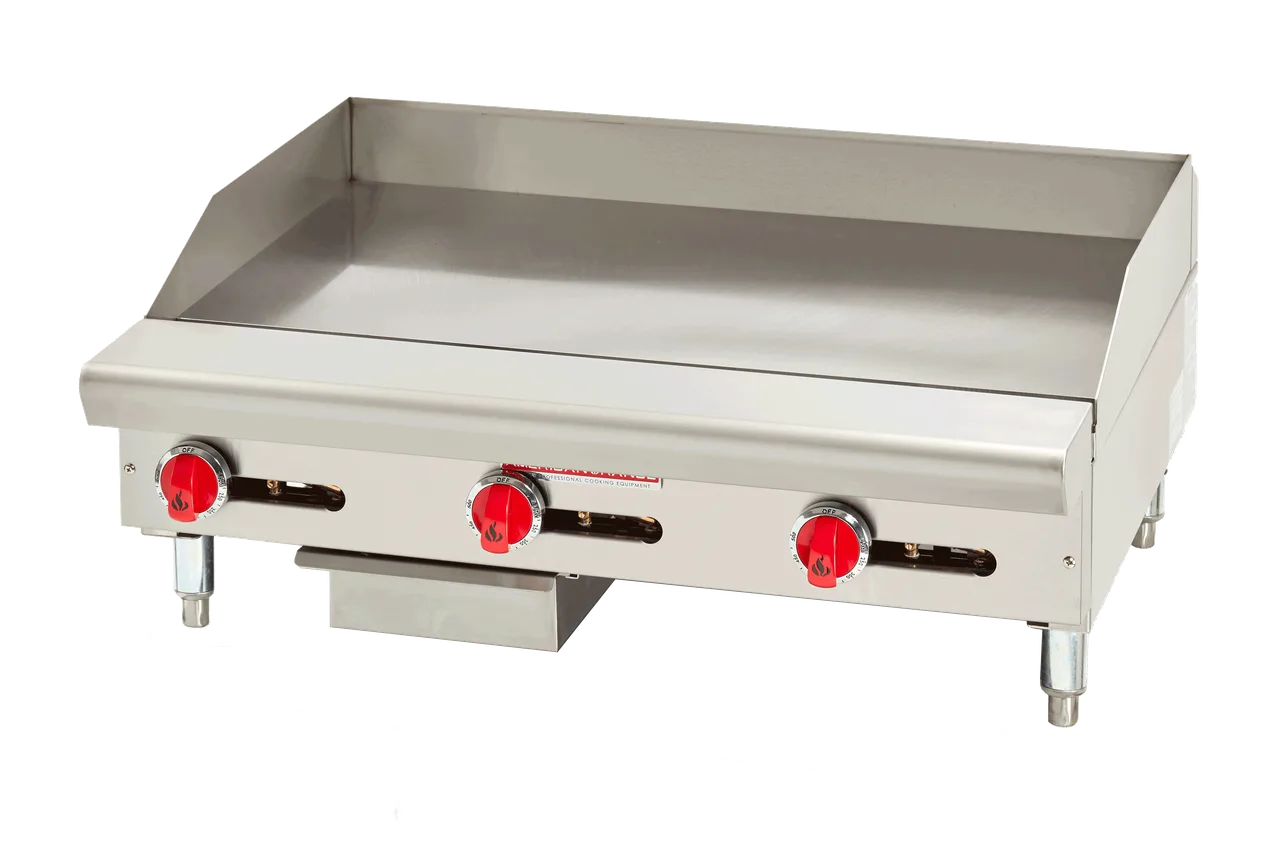American Range ARSTG-12 12" Commercial Gas Griddle w/ Thermostatic, 21" Depth, 30.000 BTU