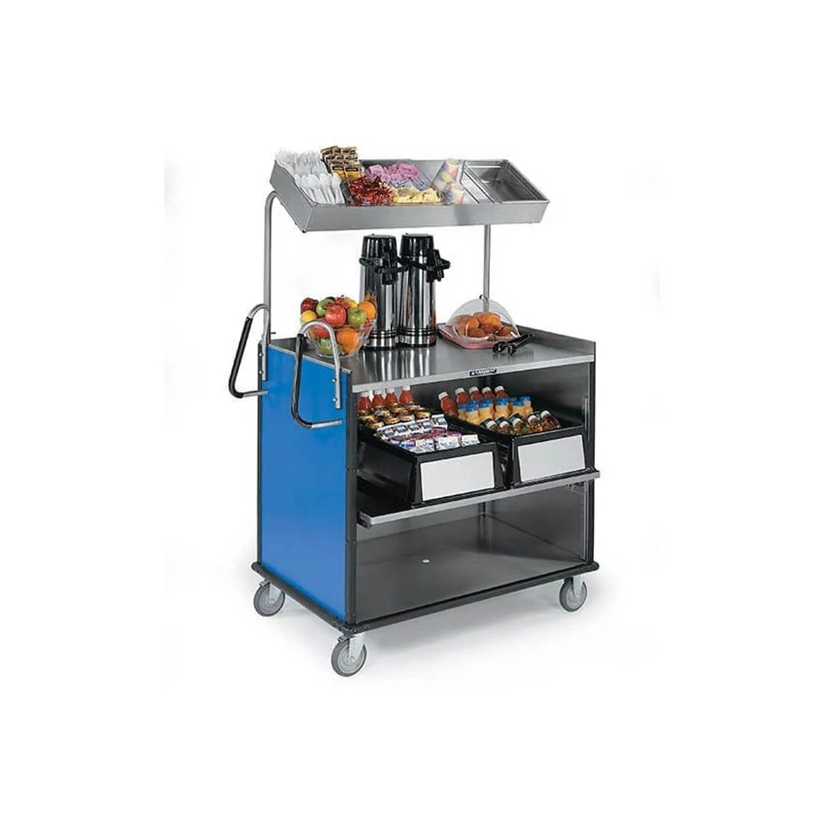 Lakeside 660 Stainless Steel Compact Mart Cart w/ Overshelf